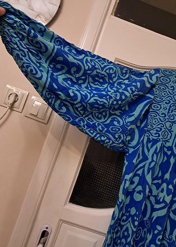 Bohem V Yaka Uzun Mavi Elbise 2 beden - Görsel 5