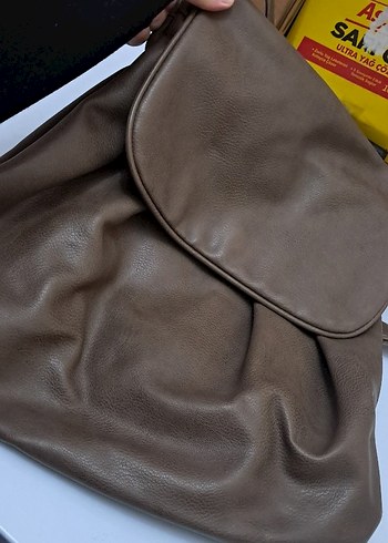 Kahverengi Deri Kadın Çanta - Görsel 5