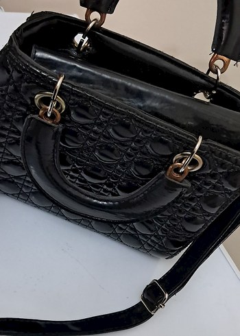 Klasik Siyah Deri Kadın Çanta - Görsel 2