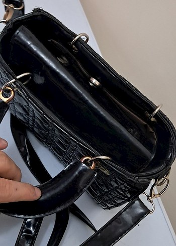 Klasik Siyah Deri Kadın Çanta - Görsel 4