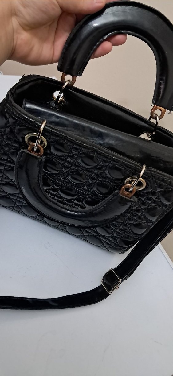 Klasik Siyah Deri Kadın Çanta - Görsel 2