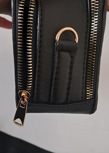 Siyah Deri Tokalı Kadın Çapraz Çanta - Görsel 4