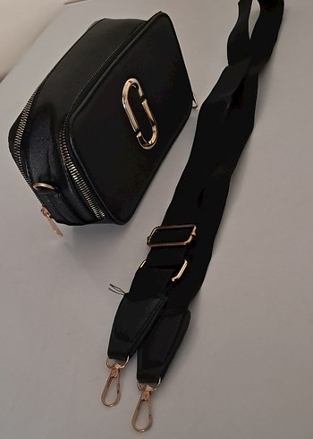 Siyah Deri Tokalı Kadın Çapraz Çanta - Görsel 3