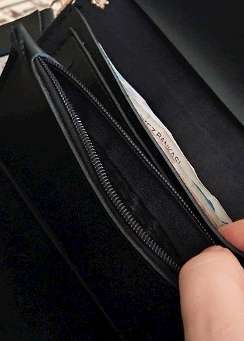 Siyah Deri Fermuarlı Kadın Portföy Cüzdan - Görsel 3