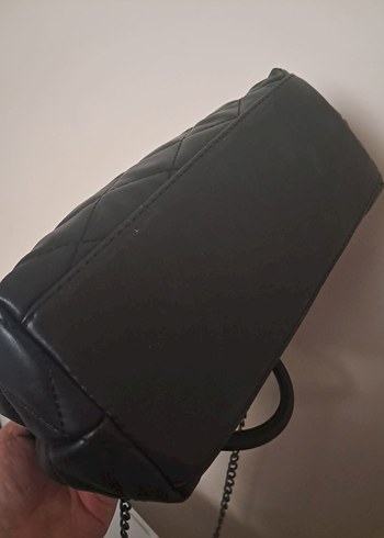 Siyah Zincir Detaylı Deri Kadın Çanta - Görsel 10