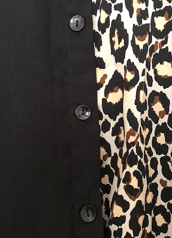Yarasa kolu leopar desenli gömlek Tunik - Görsel 7