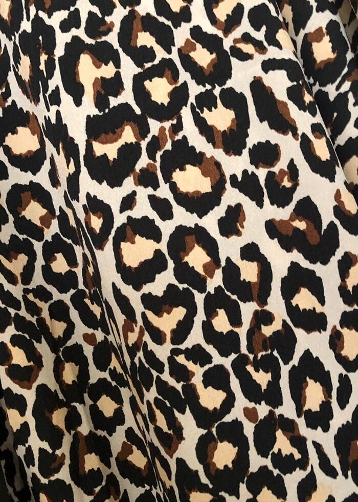 Yarasa kolu leopar desenli gömlek Tunik - Görsel 5