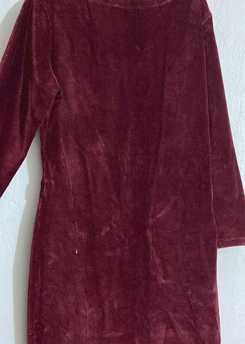 Bordo Kadın Midi Uzun Kollu Elbise - Görsel 4