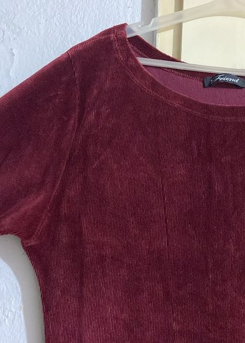 Bordo Kadın Midi Uzun Kollu Elbise - Görsel 3