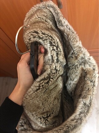 m Beden beyaz Renk Kürklü mont