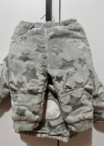 Kapüşonlu Gri Erkek Çocuk Kürklü Mont - Görsel 2