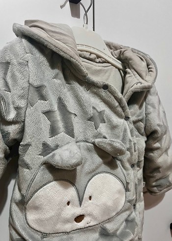 Kapüşonlu Gri Erkek Çocuk Kürklü Mont - Görsel 4