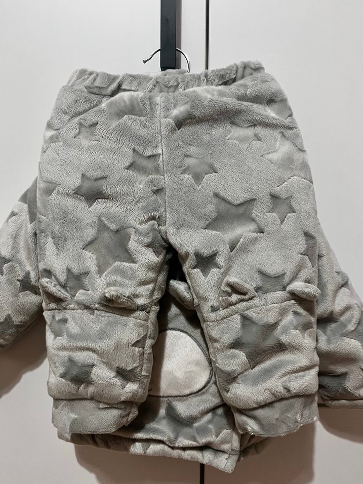 Kapüşonlu Gri Erkek Çocuk Kürklü Mont - Görsel 2