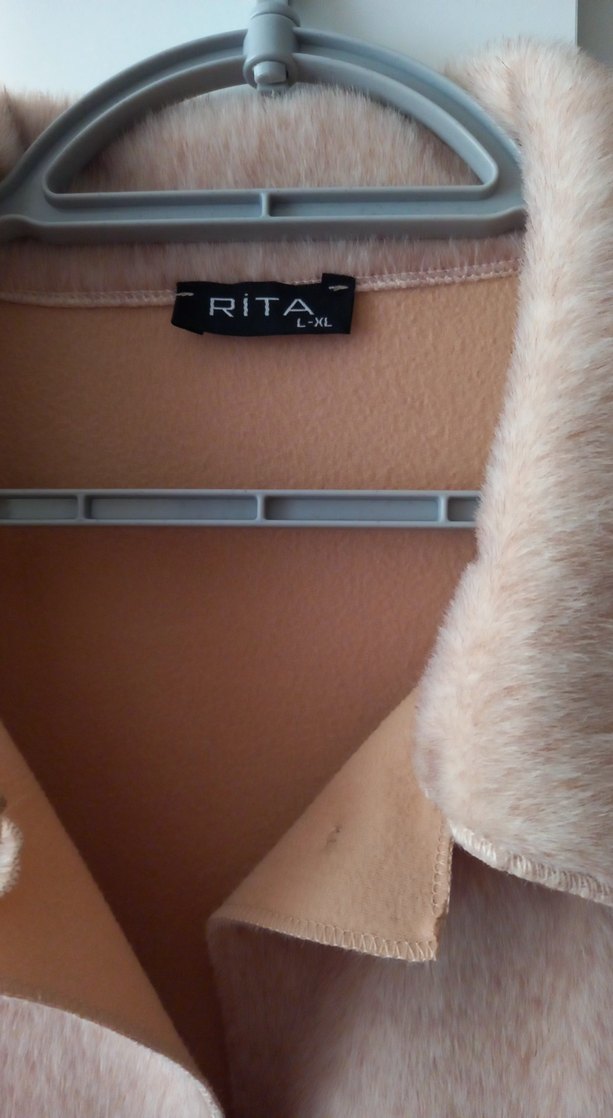 Bej Düğmeli Midi Kadın Kaban - Görsel 2