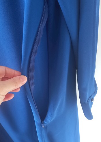 Mavi Kadın Uzun Kollu Salaş Elbise - Görsel 5