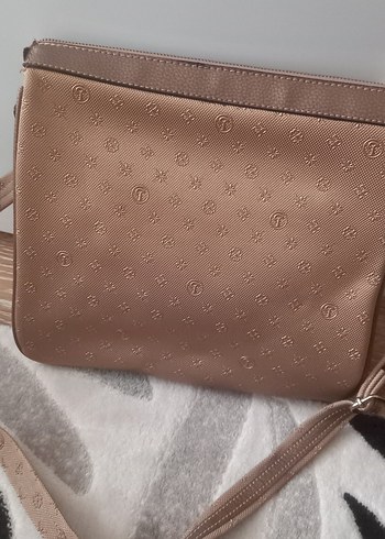 Bej Deri Kadın Çanta Fermuarlı - Görsel 4