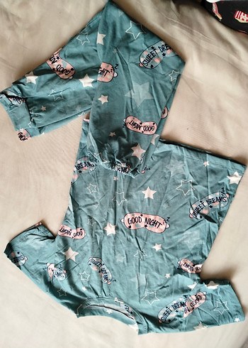 Mavi Baskılı cocuk Pijama Takımı