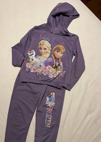 Kız Çocuk Mor Kapüşonlu Eşofman Takımı - Görsel 6