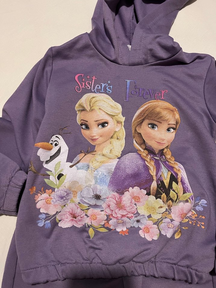 Kız Çocuk Mor Kapüşonlu Eşofman Takımı - Görsel 3