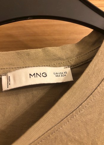xs Beden Mango- Bej Kolsuz Basic Kadın Tişört