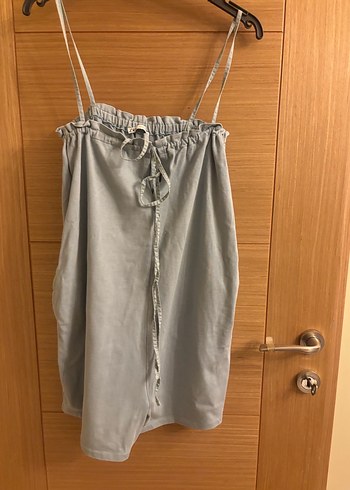 Su yeşili Mini tulum Askılı elbise- zara