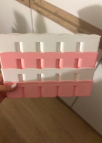 Beden Renk Pembe ve Beyaz Dolap Düzenleyici Seti