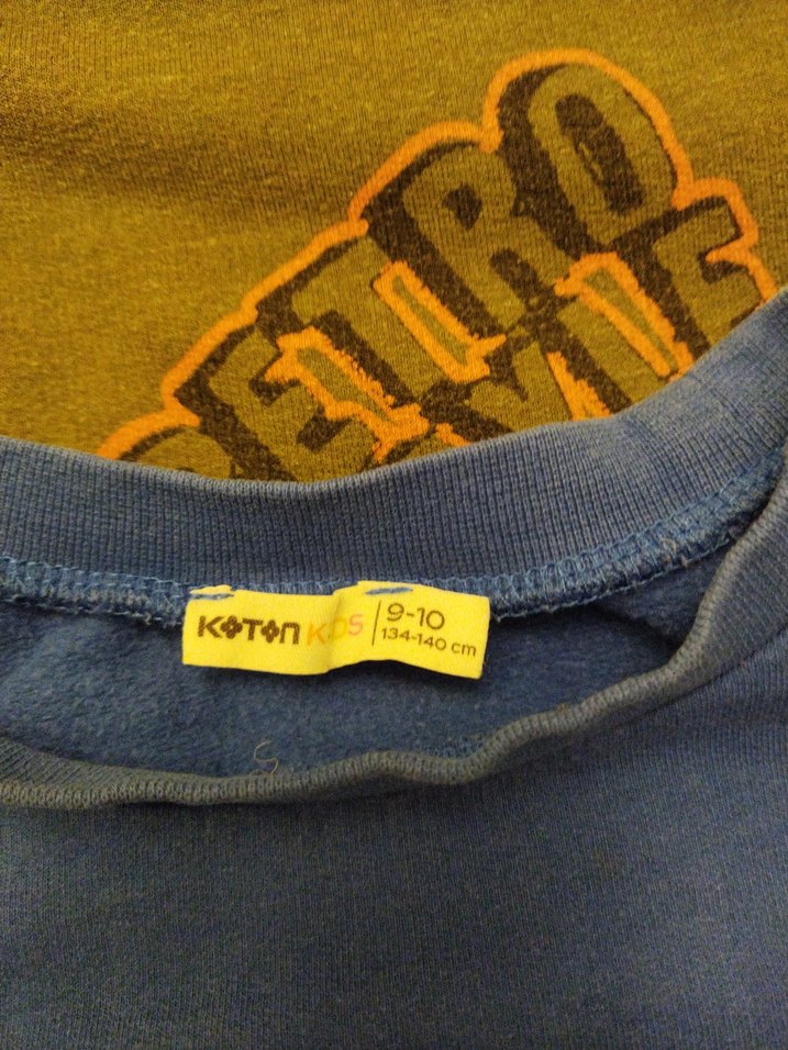 Erkek Çocuk Mavi Baskılı Denim Sweatshirt - Görsel 2