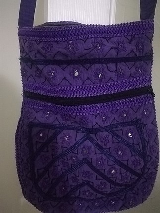Mor Otantik Bez Çanta - Görsel 2