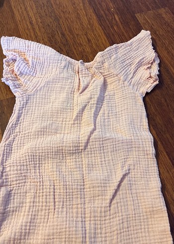 Nakışlı Bebek müslin tulum pudra - Görsel 4