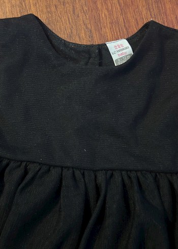 Kız Çocuk Siyah Kolsuz Fırfırlı Elbise - Görsel 4