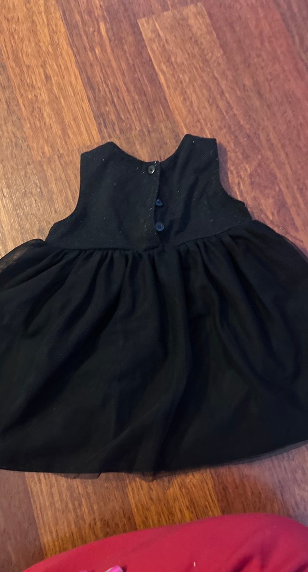 Kız Çocuk Siyah Kolsuz Fırfırlı Elbise - Görsel 3