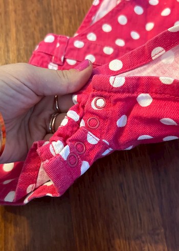 Puantiyeli Pembe Kız Salopet - Görsel 4