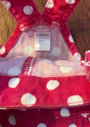 Puantiyeli Pembe Kız Salopet - Görsel 2