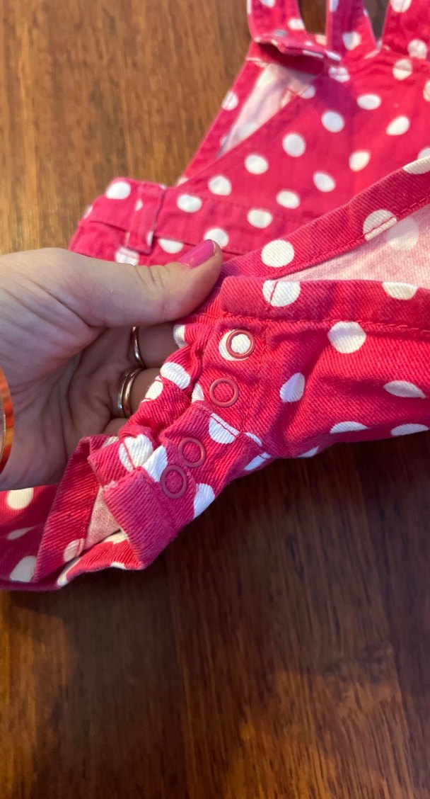 Puantiyeli Pembe Kız Salopet - Görsel 4