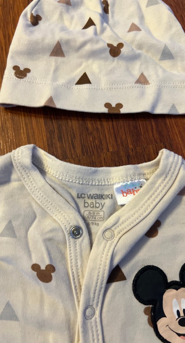 Beyaz Baskılı Pamuklu Erkek Bebek Tulum - Görsel 2