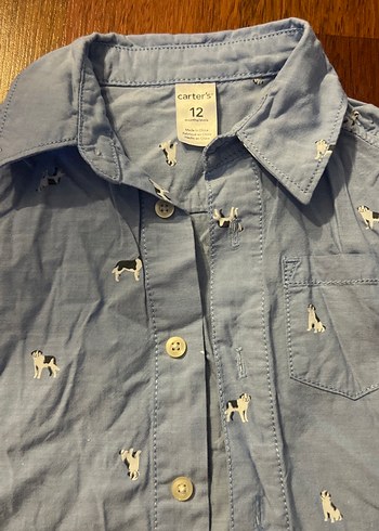 Gri köpek desenli Erkek Çocuk Kısa Kollu Gömlek - Görsel 2