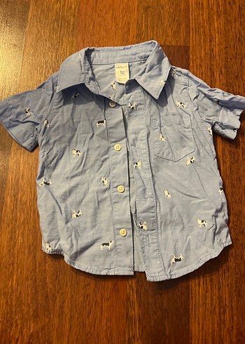 Gri köpek desenli Erkek Çocuk Kısa Kollu Gömlek - Görsel 3