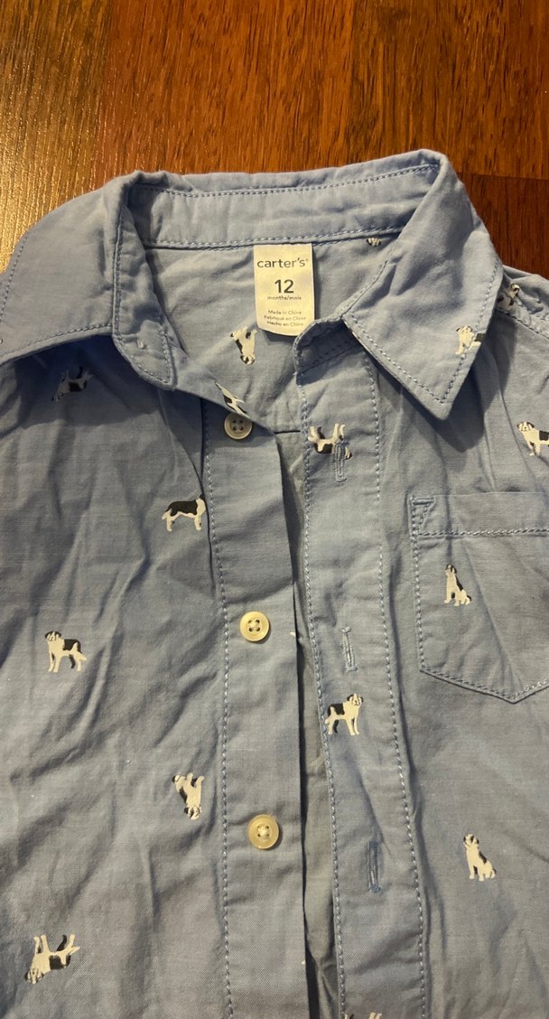 Gri köpek desenli Erkek Çocuk Kısa Kollu Gömlek - Görsel 2