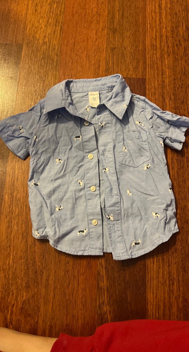 Gri köpek desenli Erkek Çocuk Kısa Kollu Gömlek - Görsel 3