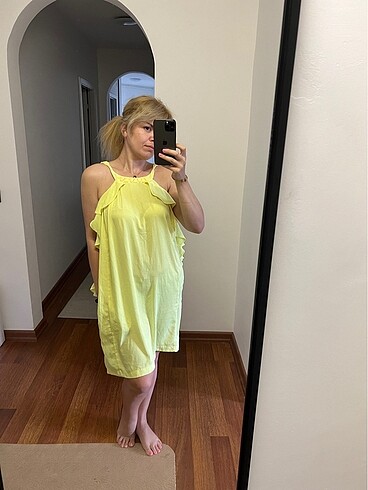xl Beden Neon yazlık elbise