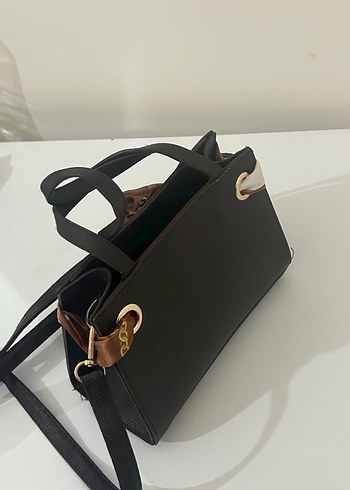 Kahverengi Deri Tokalı Kadın Çanta - Görsel 3