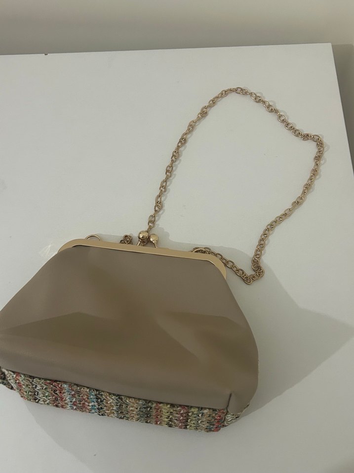 Zincir Detaylı Triko Çanta - Görsel 2