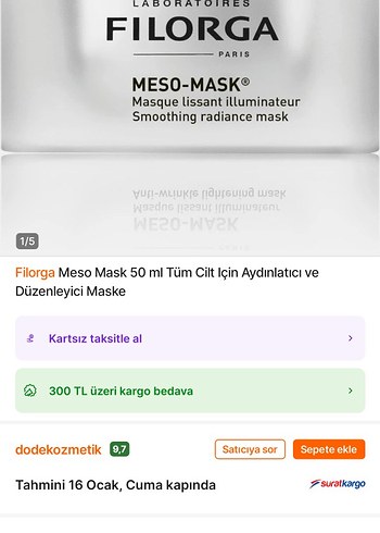 Filorga Meso-Mask Işıltı Veren Yüz Maskesi - Görsel 5