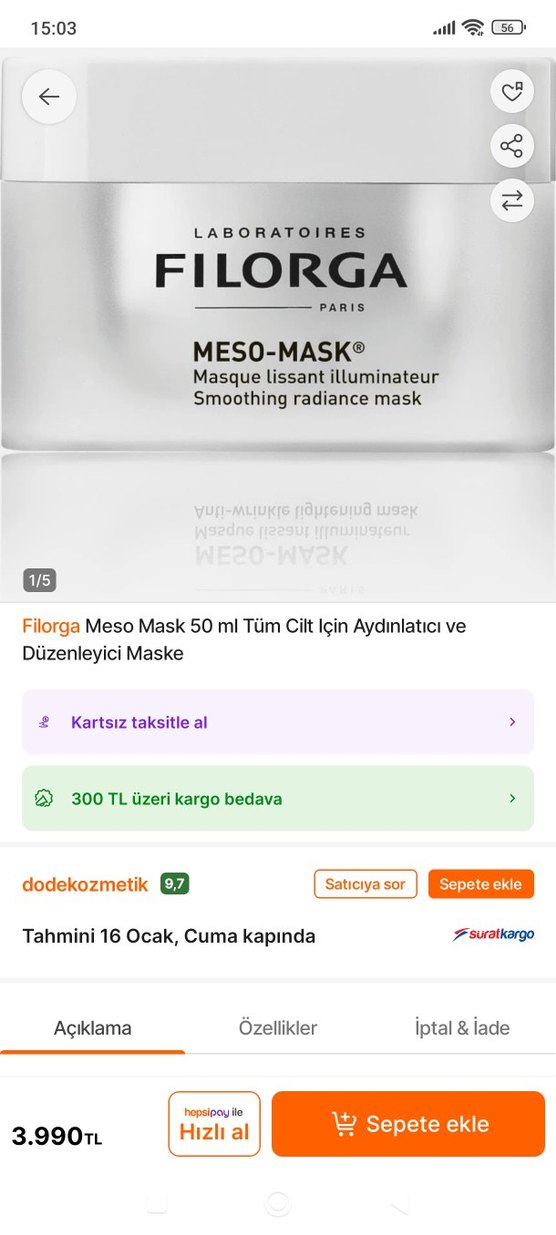 Filorga Meso-Mask Işıltı Veren Yüz Maskesi - Görsel 5