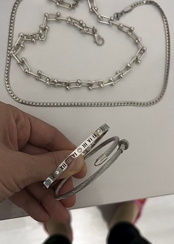 Çelik bileklik zincir ve kolye bileklik - Görsel 3