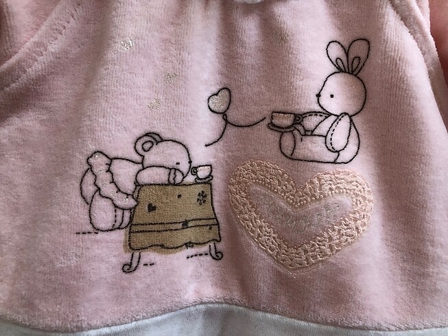 3-6 Ay Beden Kadife kız bebek elbise