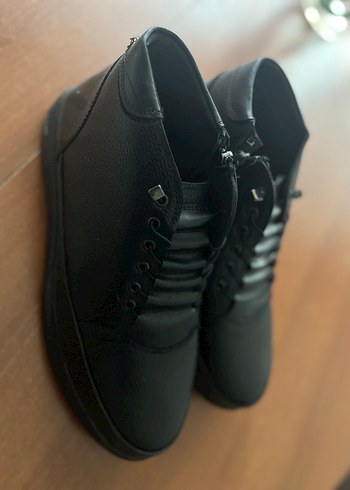 Siyah Fermuarlı Deri Biker Bot - Görsel 3