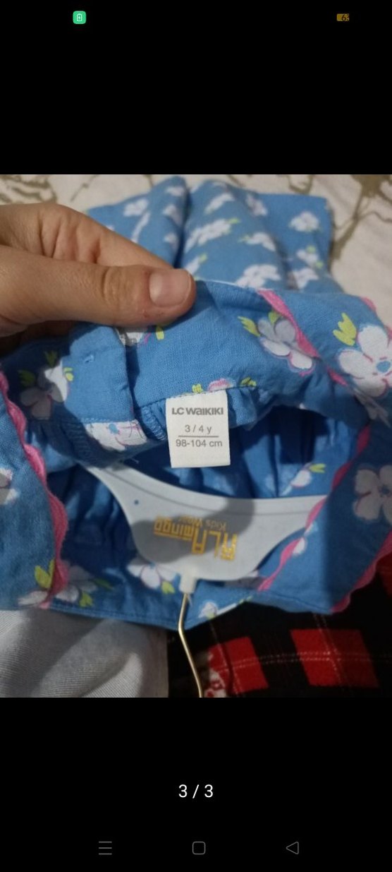 Mavi Çiçek Desenli Kız Elbisesi - Görsel 2