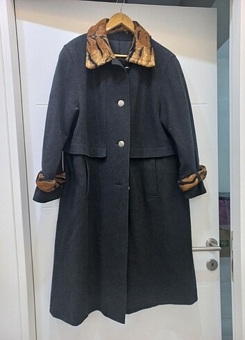 Füme rengi uzun manto. - Görsel 6