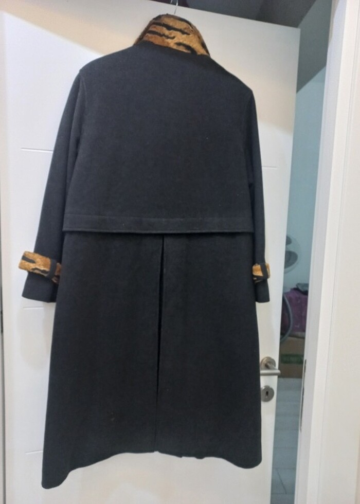 Füme rengi uzun manto. - Görsel 5